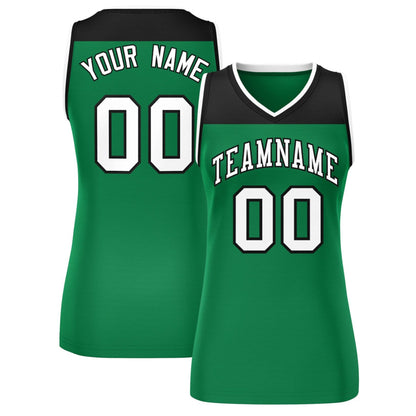 Custom Black Kelly Green Color Block Fashion Tops Mesh Netball Dress For Women