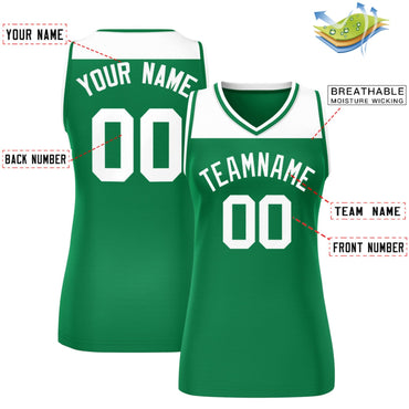 Custom White Kelly Green Color Block Fashion Tops Mesh Netball Dress For Women