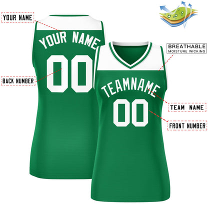 Custom White Kelly Green Color Block Fashion Tops Mesh Netball Dress For Women
