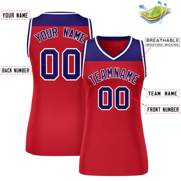 Custom Purple Red Color Block Fashion Tops Mesh Netball Dress For Women