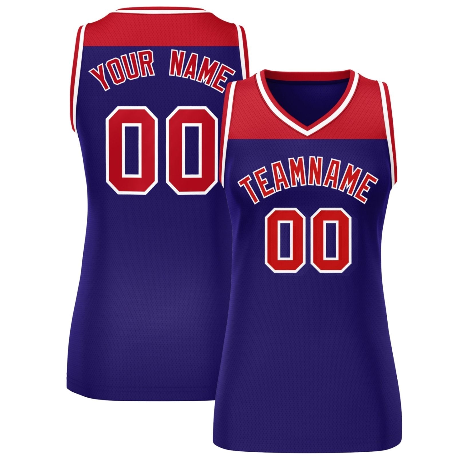 Custom Red Purple Color Block Fashion Tops Mesh Netball Dress For Women