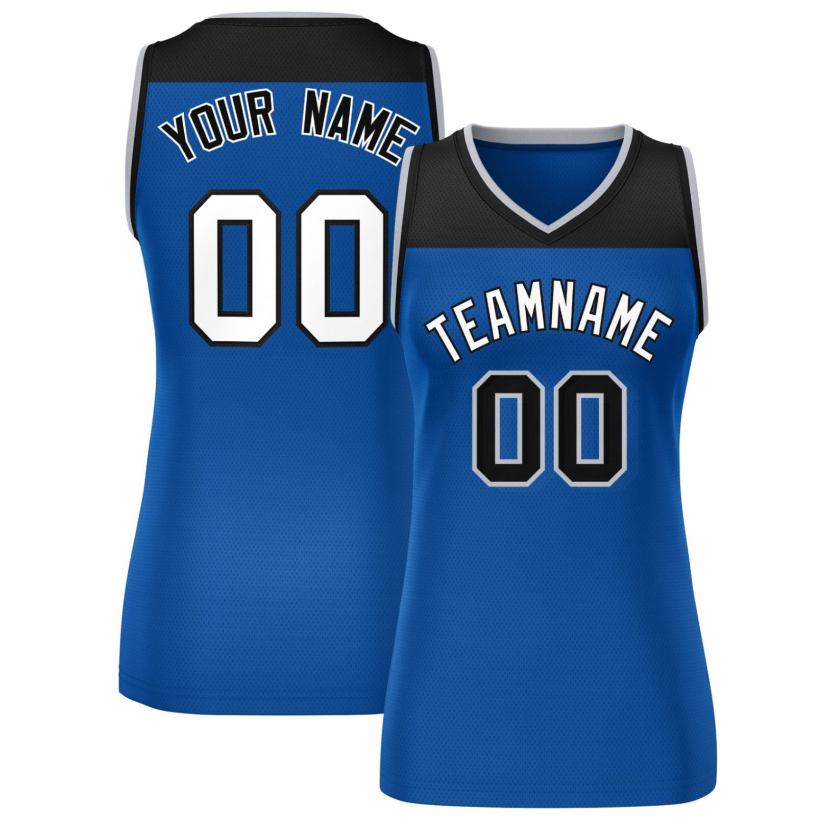 Custom Black Royal Color Block Fashion Tops Mesh Netball Dress For Women