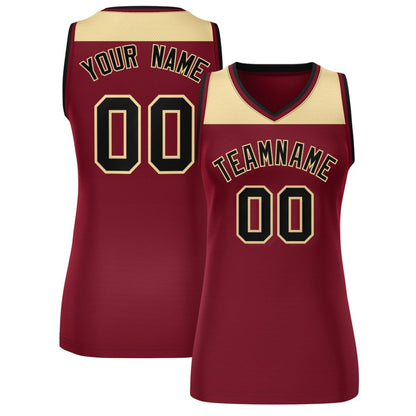 Custom Khaki Crimson Color Block Fashion Tops Mesh Netball Dress For Women