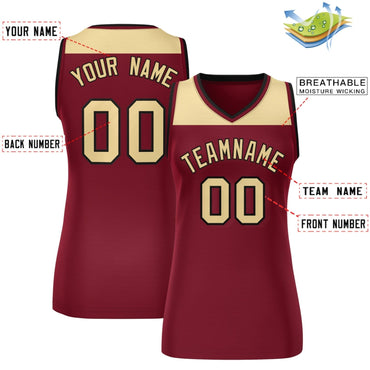 Custom Khaki Crimson Color Block Fashion Tops Mesh Netball Dress For Women