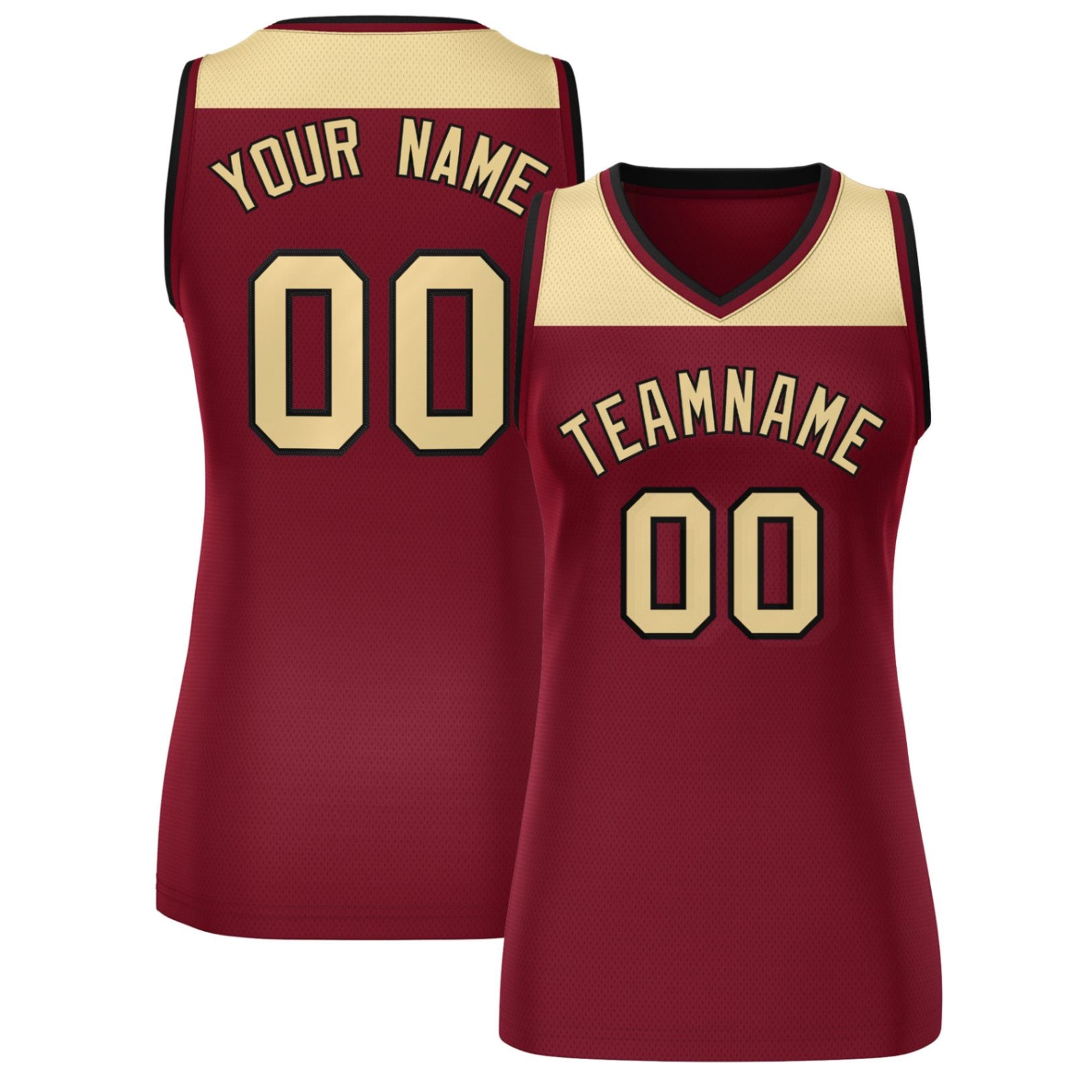 Custom Khaki Crimson Color Block Fashion Tops Mesh Netball Dress For Women