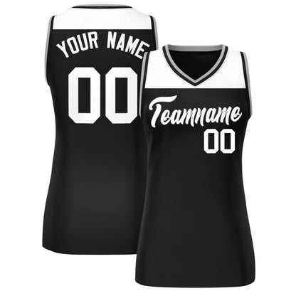 Custom White Black Color Block Fashion Tops Mesh Netball Dress For Women