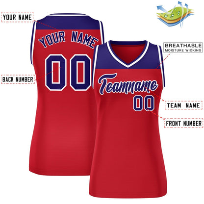 Custom Purple Red Color Block Fashion Tops Mesh Netball Dress For Women