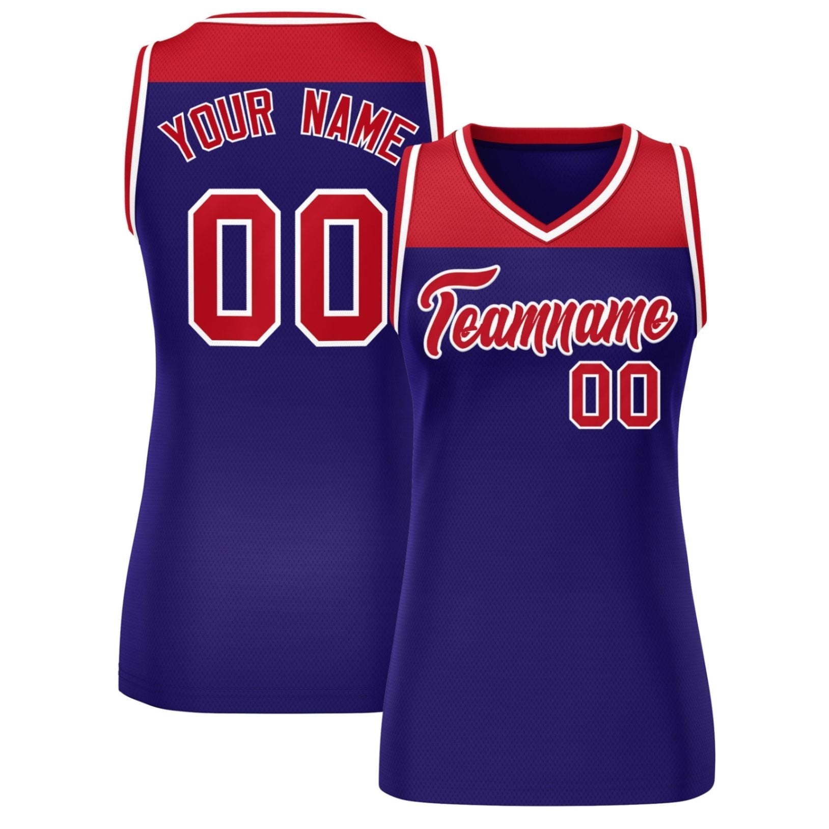 Custom Red Purple Color Block Fashion Tops Mesh Netball Dress For Women