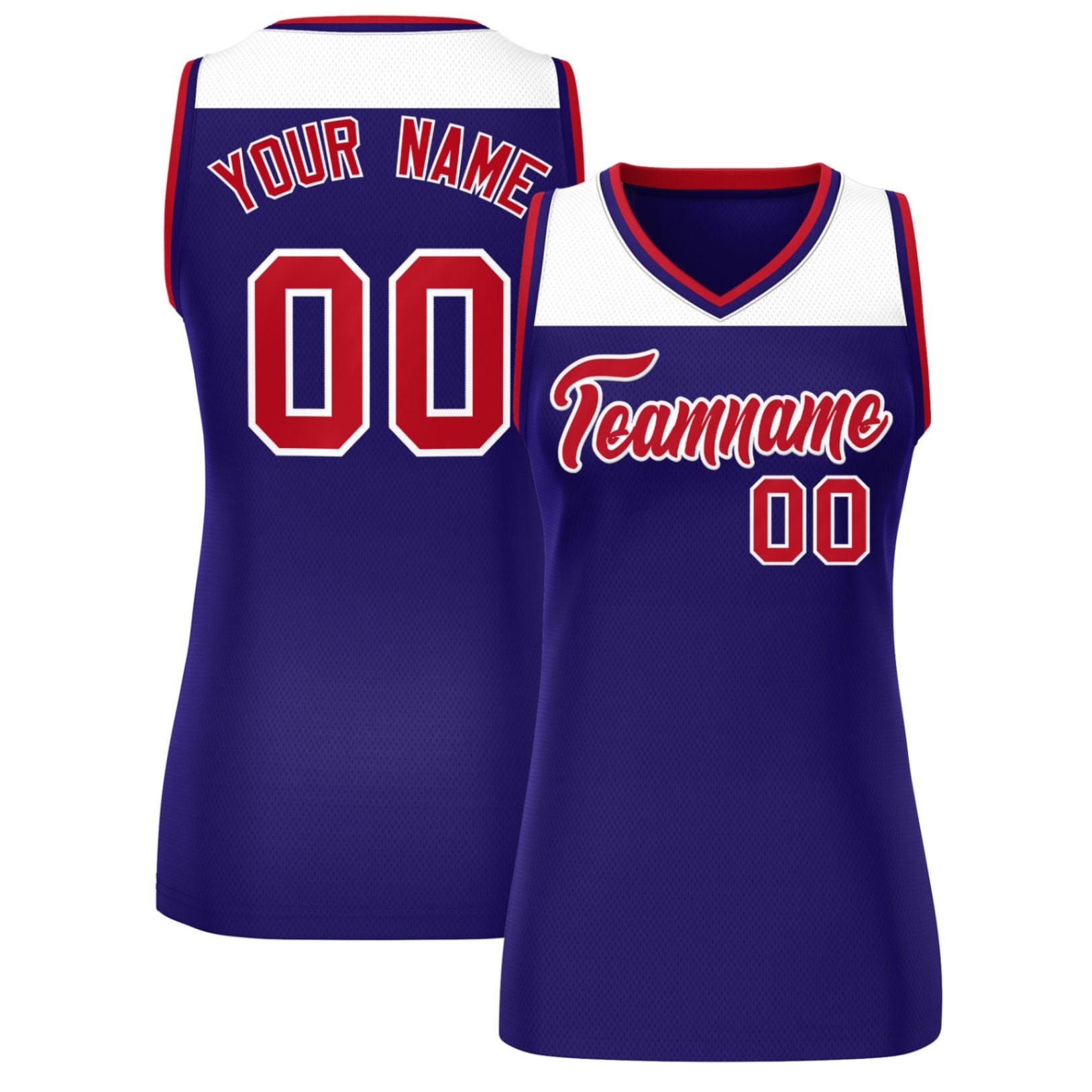 Custom White Purple Color Block Fashion Tops Mesh Netball Dress For Women