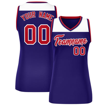 Custom White Purple Color Block Fashion Tops Mesh Netball Dress For Women