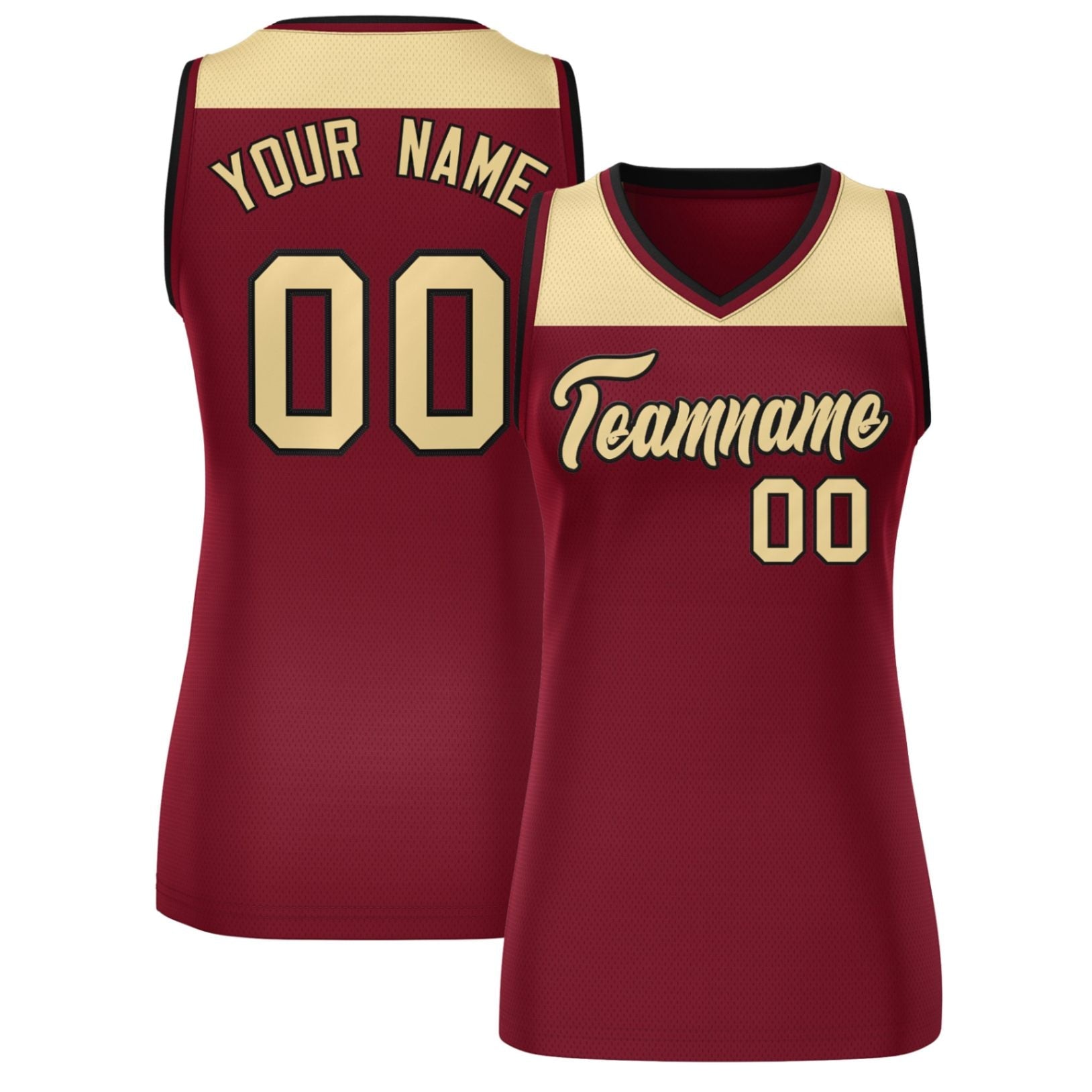 Custom Khaki Crimson Color Block Fashion Tops Mesh Netball Dress For Women