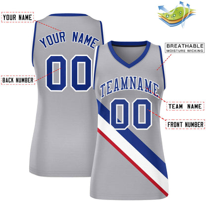 Custom Light Gray Royal-White Thick Slash Fashion Tops Mesh Netball Dress For Women