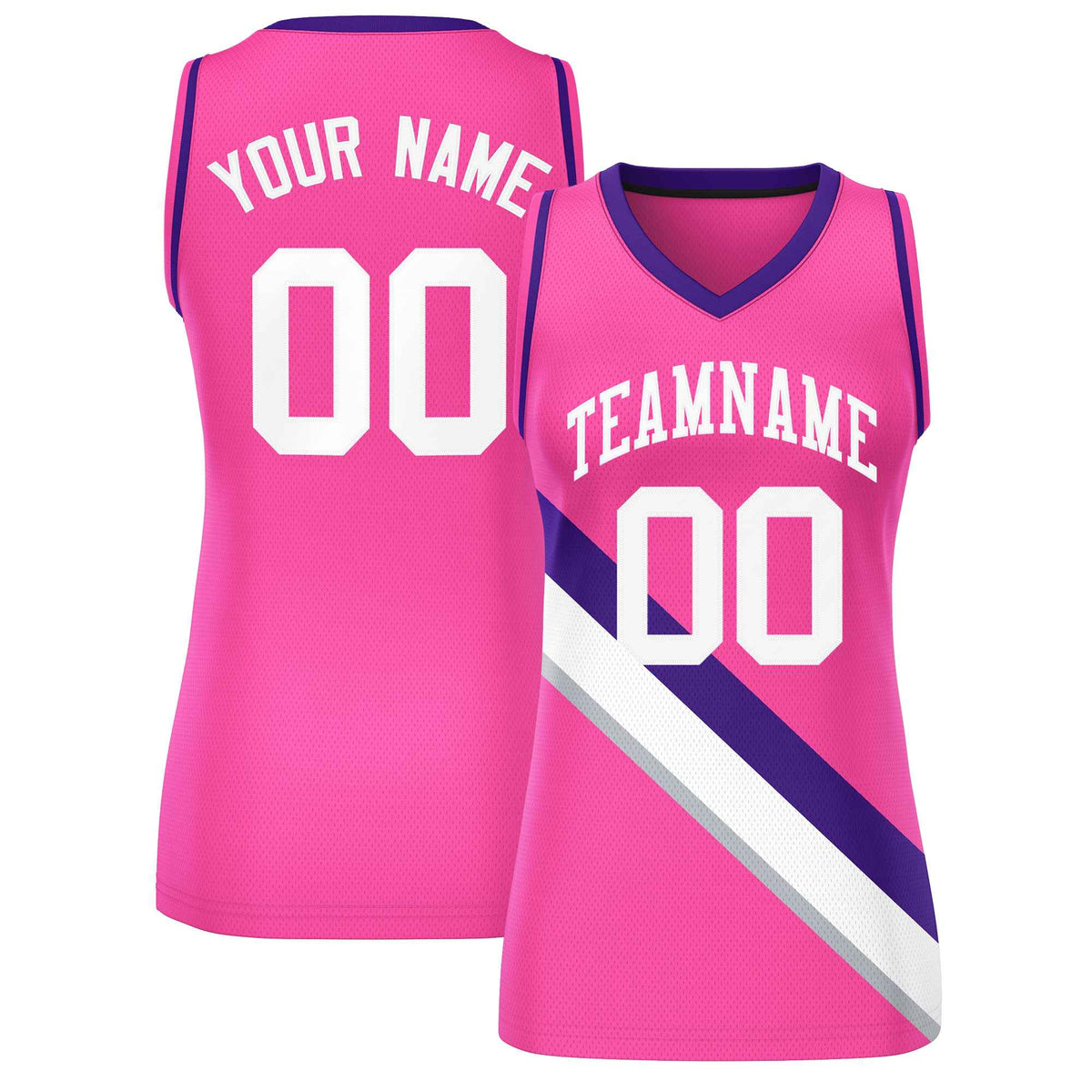 Custom Pink Purple-Pink Thick Slash Fashion Tops Mesh Netball Dress For Women