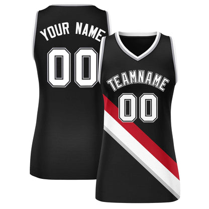 Custom Black Gray-White Thick Slash Fashion Tops Mesh Netball Dress For Women