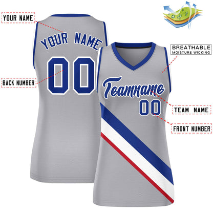 Custom Light Gray Royal-White Thick Slash Fashion Tops Mesh Netball Dress For Women