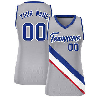 Custom Light Gray Royal-White Thick Slash Fashion Tops Mesh Netball Dress For Women