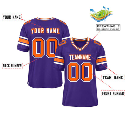 Custom Purple Personalized Classic Authentic Football Jersey