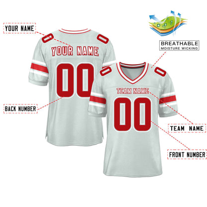 Custom Silver Personalized Classic Authentic Football Jersey