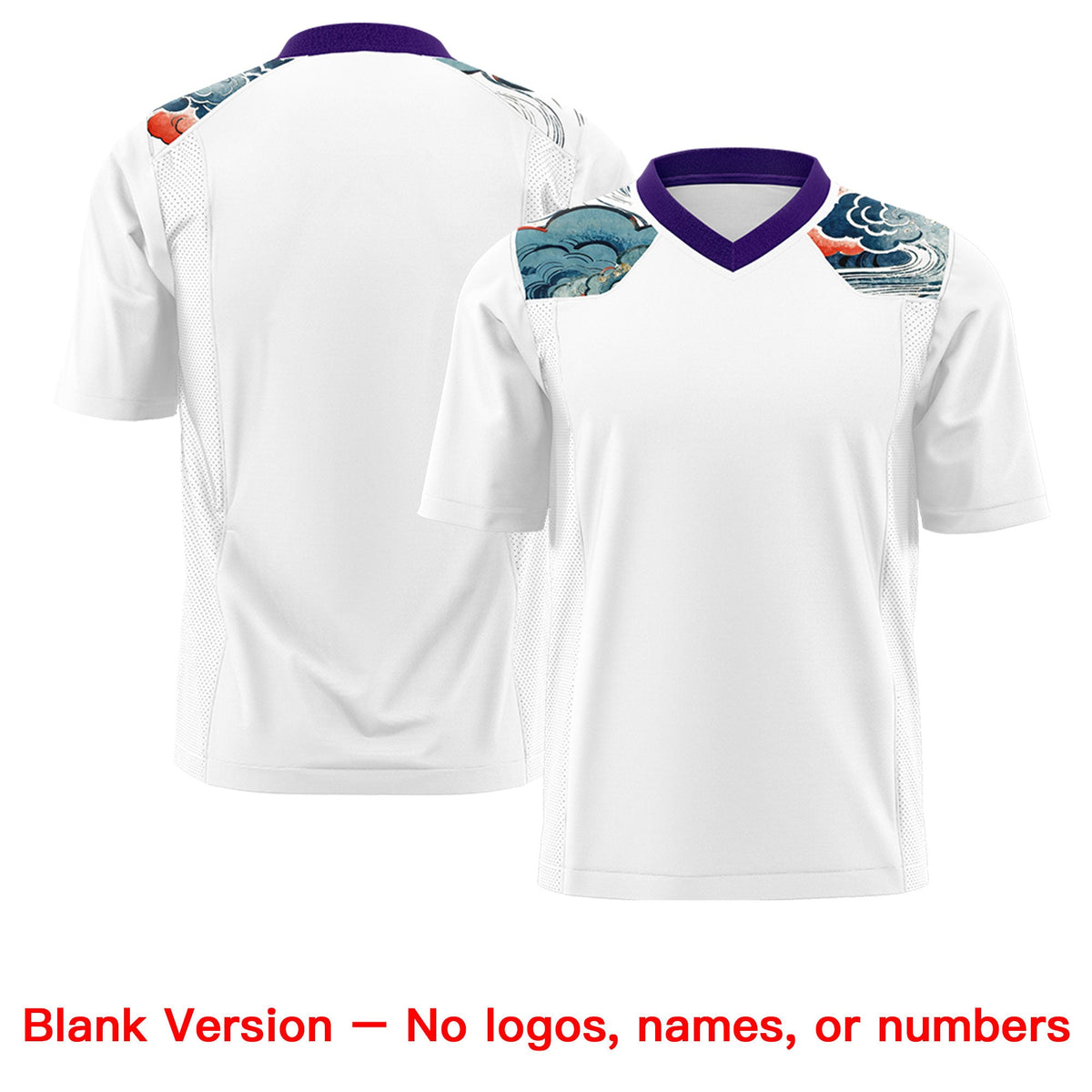 Custom Purple White Ukiyo-e Auspicious Clouds Graffiti Pattern Football Jersey | For Men,For Women | KXKSHOP