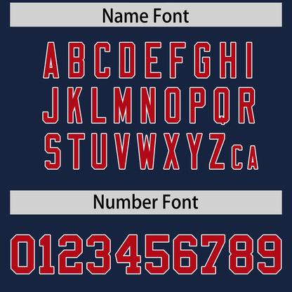 Custom Navy Red Personalized Insert Color Design Authentic Football Jersey