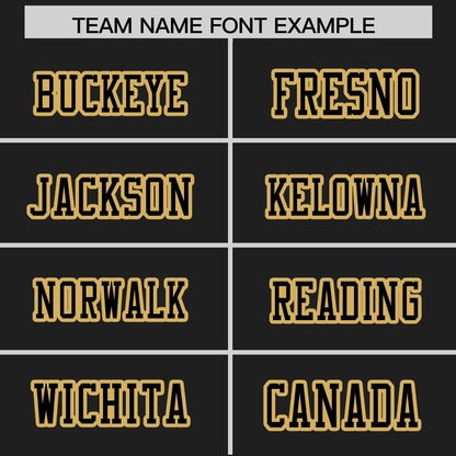 Custom Black Old Gold Personalized Insert Color Design Authentic Football Jersey