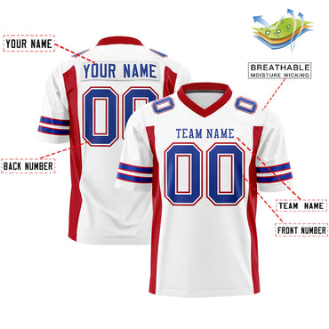 Custom White Red Personalized Insert Color Design Authentic Football Jersey