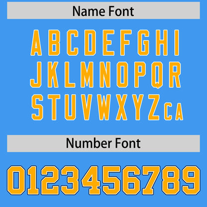 Custom Powder Blue Yellow Personalized Insert Color Design Authentic Football Jersey