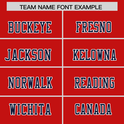 Custom Red Navy-White Personalized Classic Authentic Football Jersey