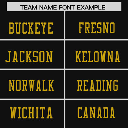 Custom Black Old Gold Personalized Classic Authentic Football Jersey