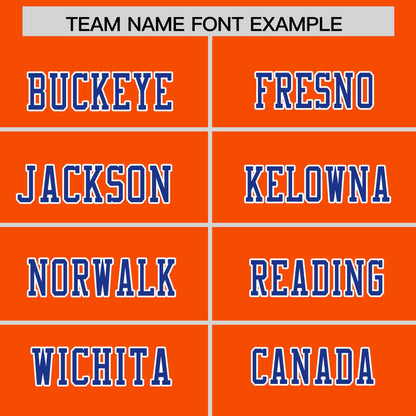 Custom Orange Royal-White Personalized Classic Authentic Football Jersey