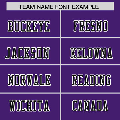 Custom Purple Black-White Personalized Classic Authentic Football Jersey
