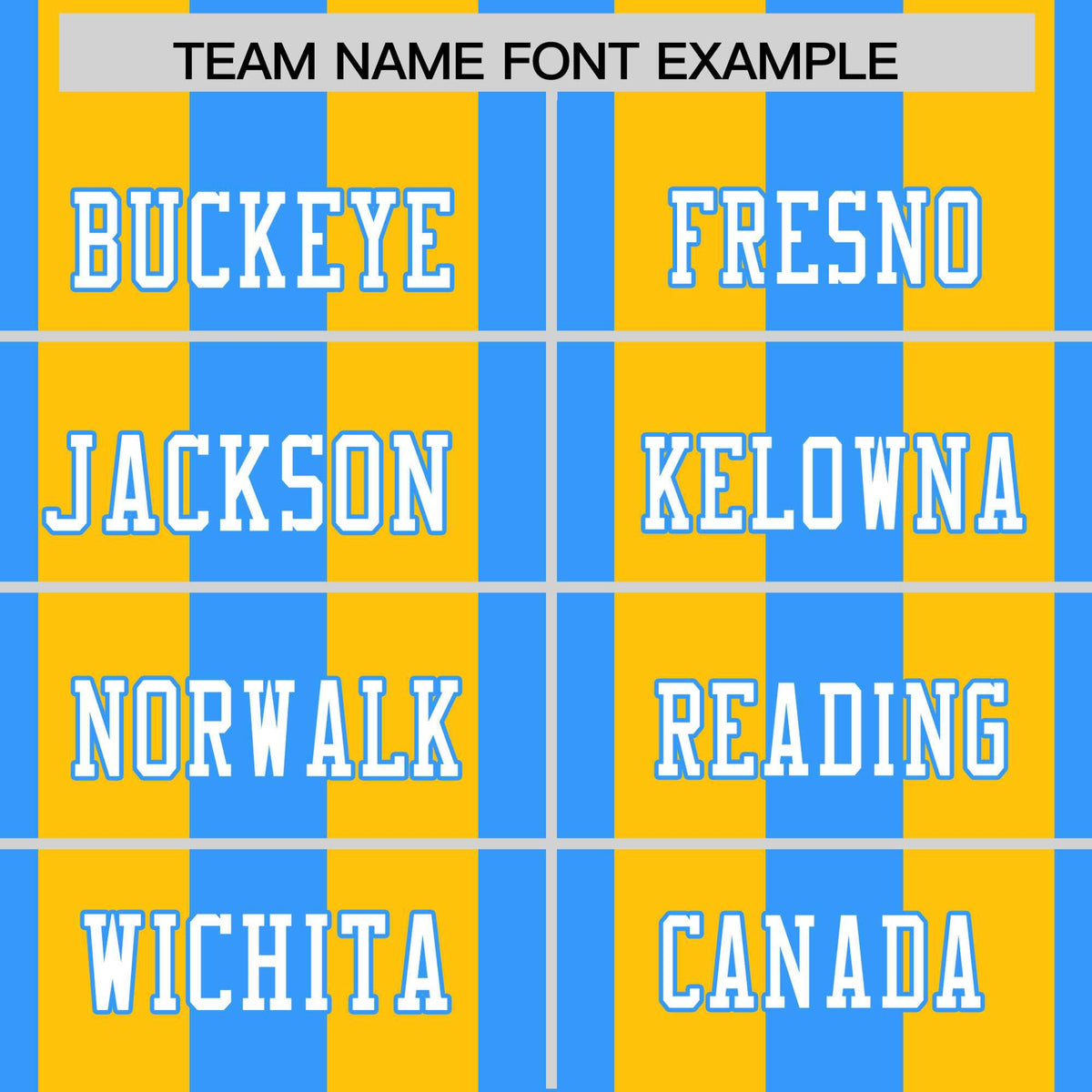 Custom Powder Blue Yellow Personalized Thick Stripe Design Authentic Football Jersey