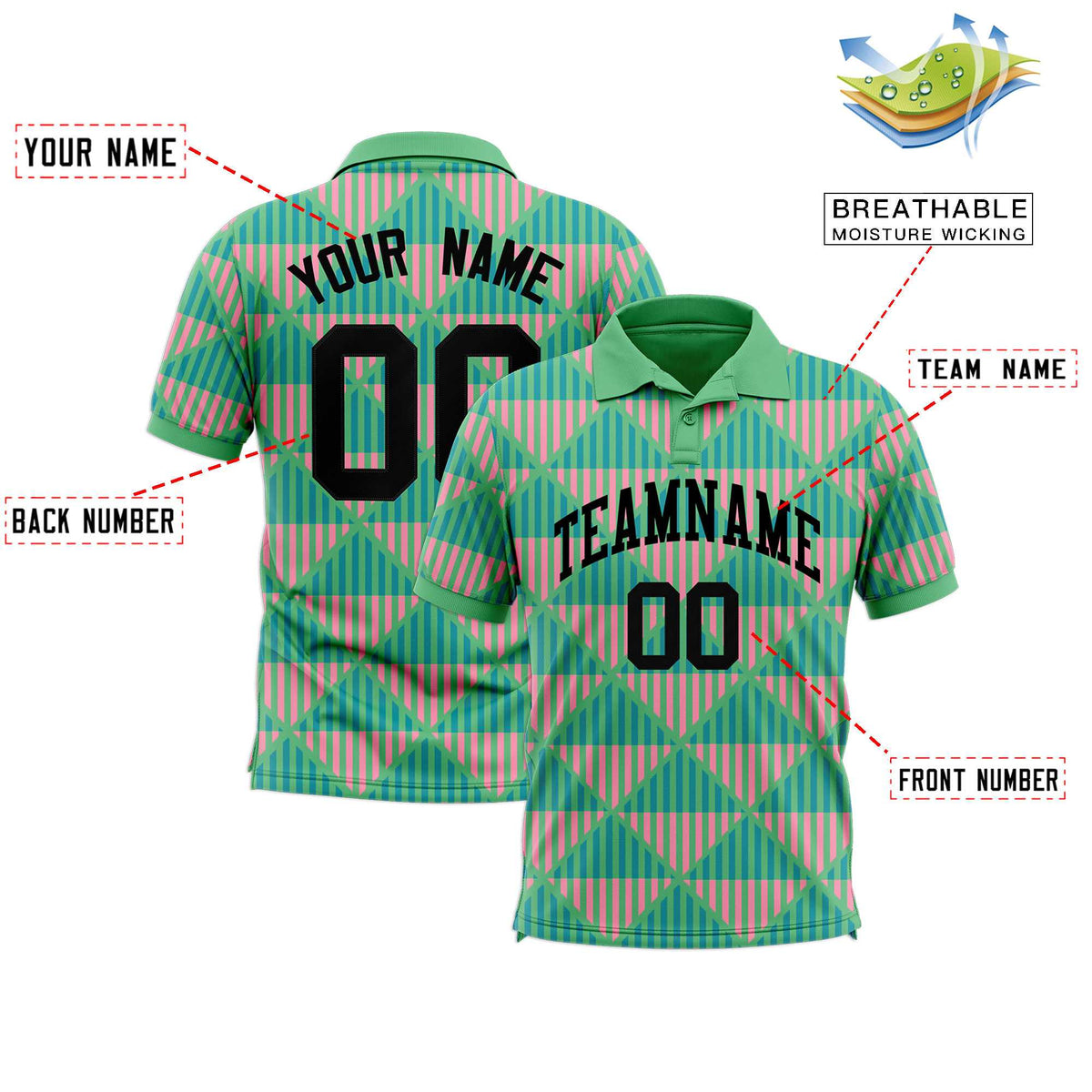 Custom Bright Green Lingge Sunshine Polo Shirts