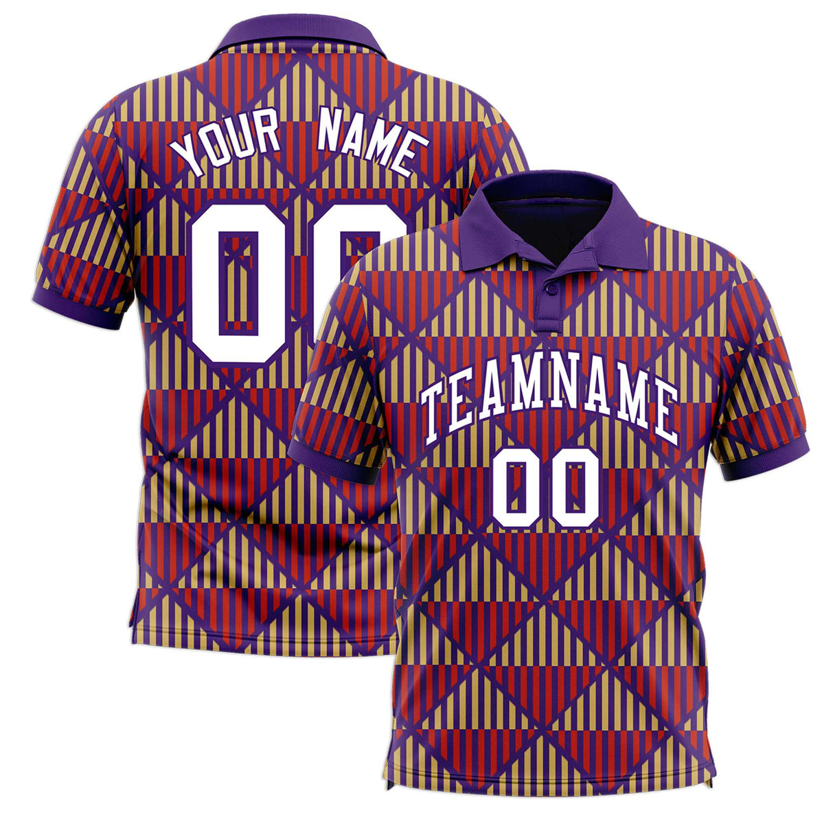 Custom Purple Lingge Sunshine Polo Shirts