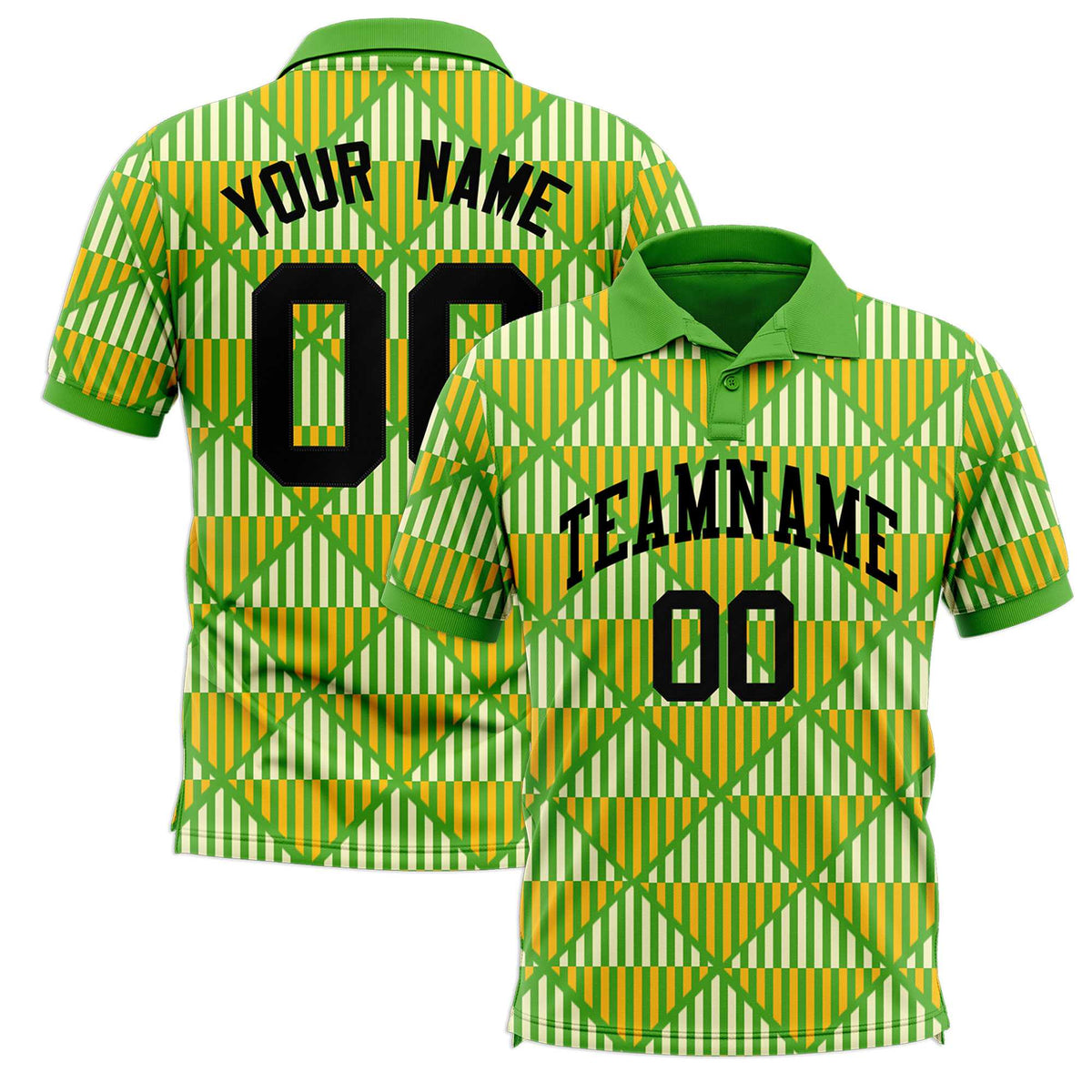 Custom Light Green Lingge Sunshine Polo Shirts