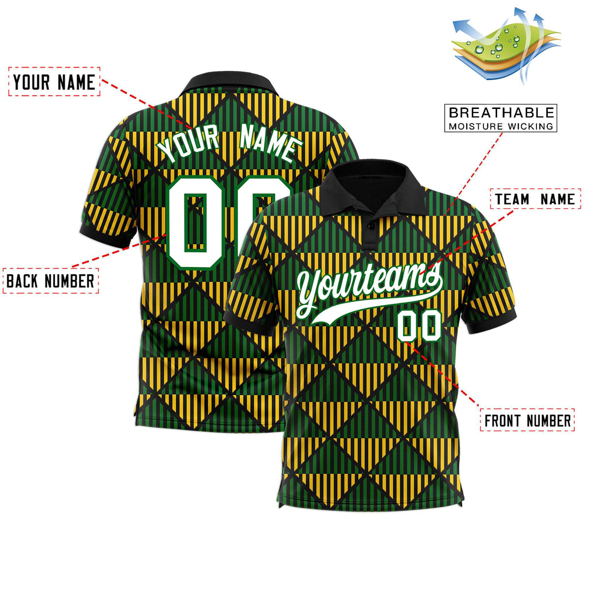 Custom Black Lingge Sunshine Polo Shirts