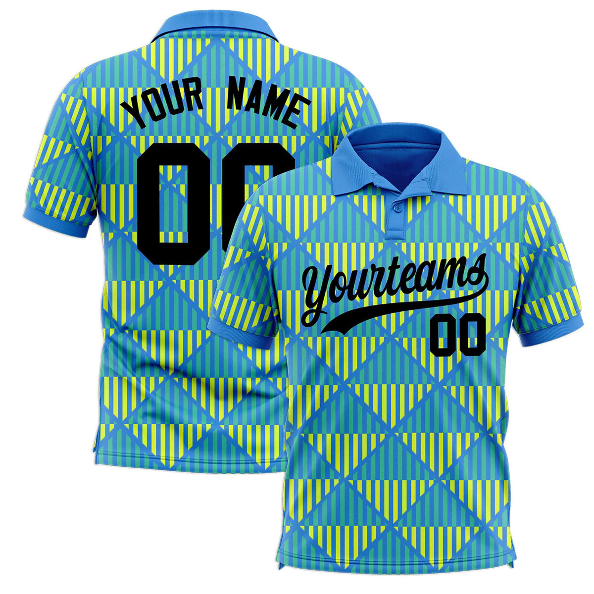 Custom Powder Blue Lingge Sunshine Polo Shirts