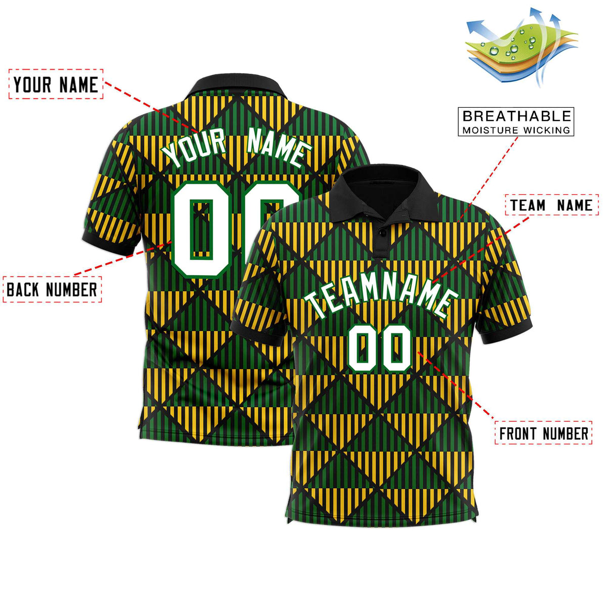 Custom Black Lingge Sunshine Polo Shirts