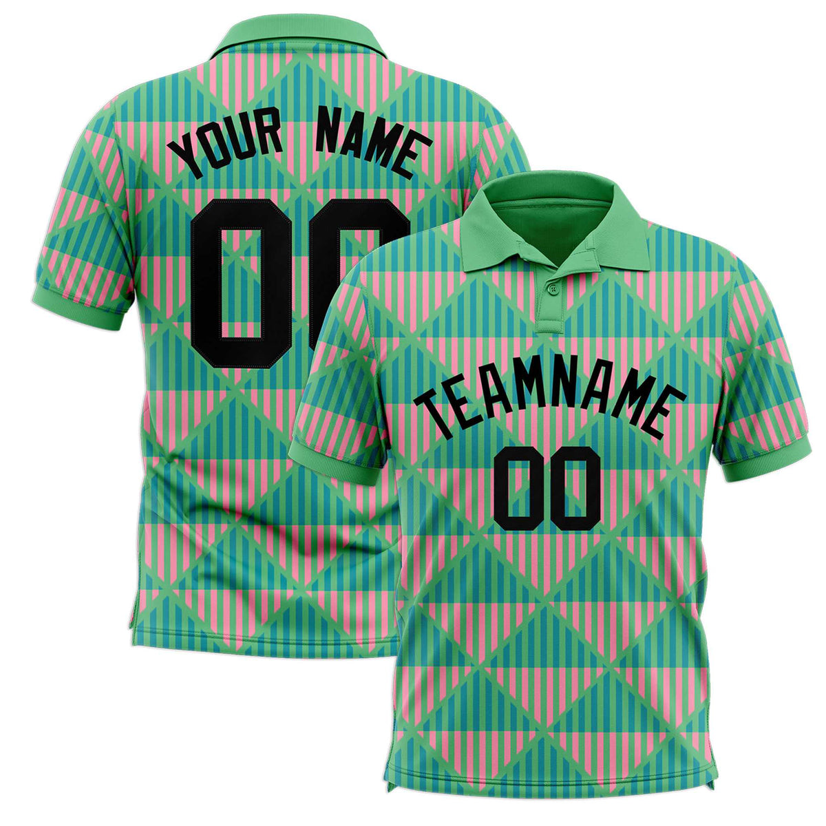 Custom Bright Green Lingge Sunshine Polo Shirts