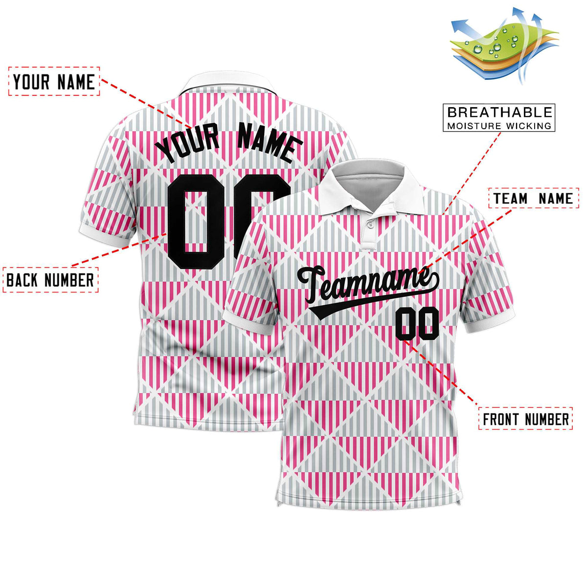 Custom White Lingge Sunshine Polo Shirts