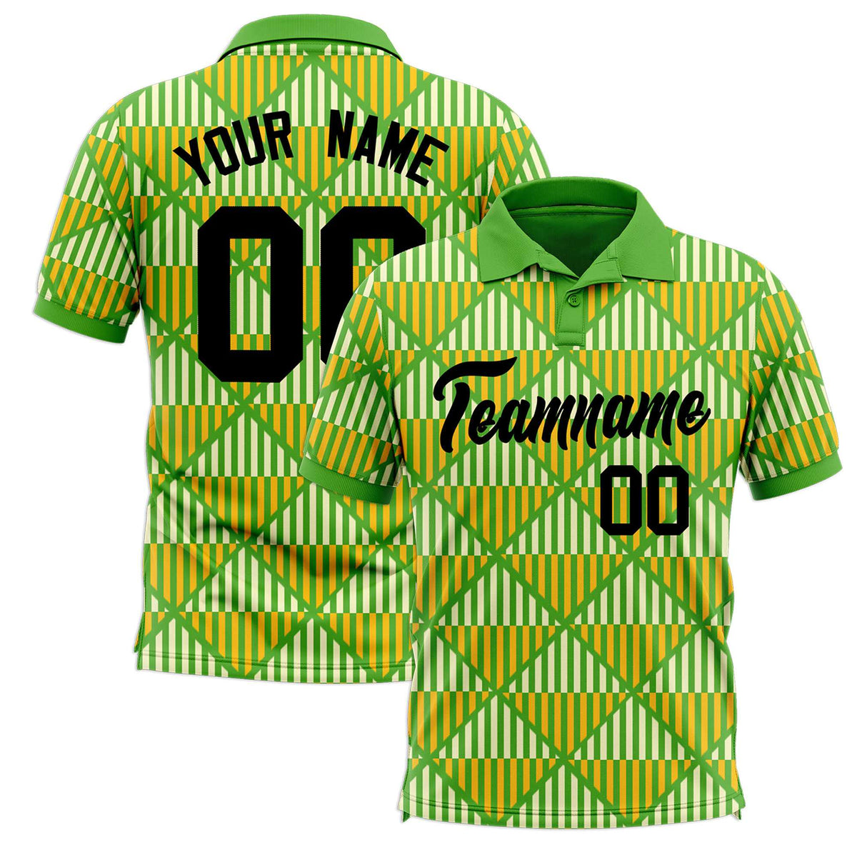 Custom Light Green Lingge Sunshine Polo Shirts