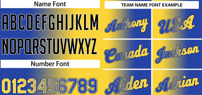 Custom Yellow Royal Black-Royal Gradient Fashion Tops Tilted Basketball Jersey