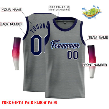 Custom Dark Gray Navy-White Classic Tops Casual Basketball Jersey