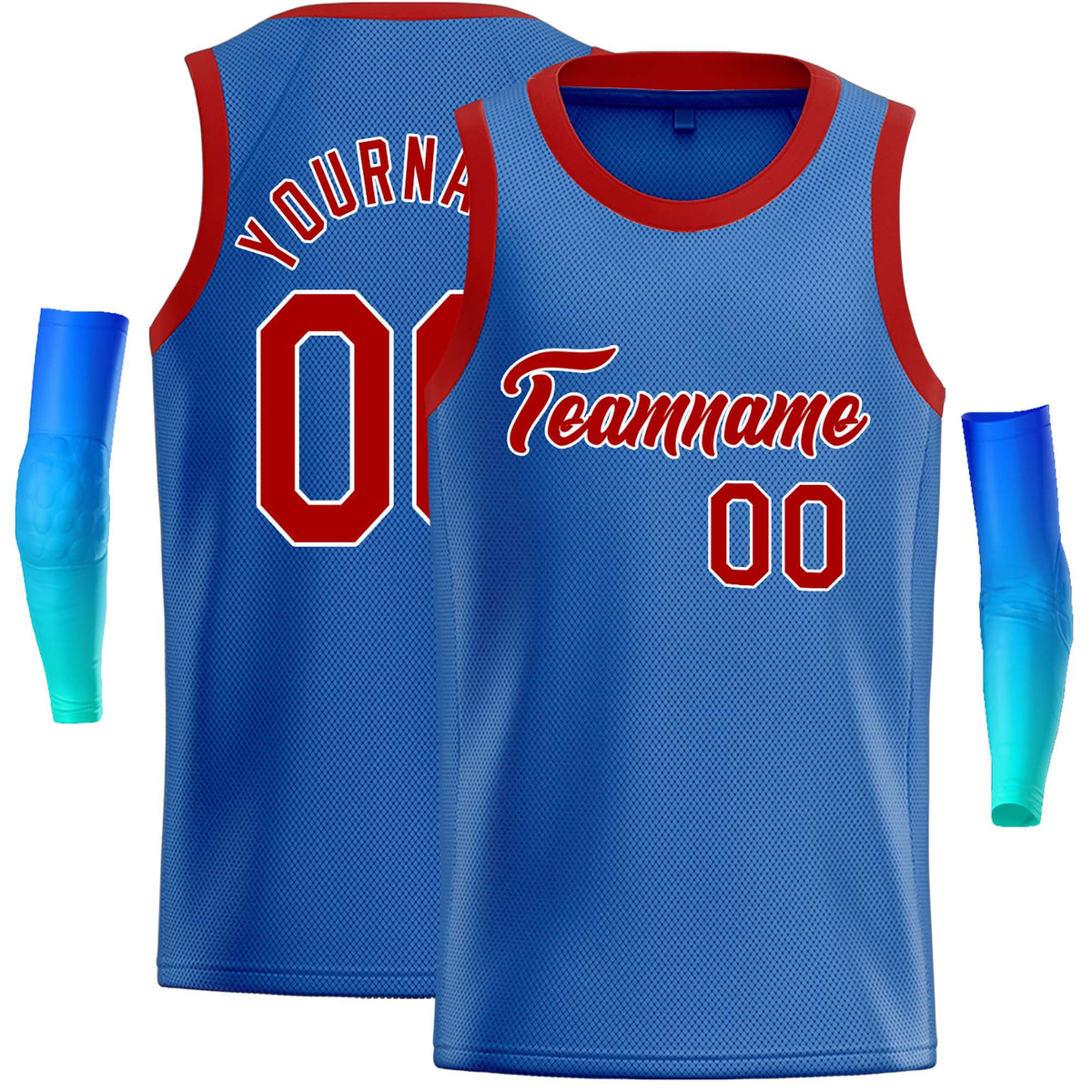 Custom Blue Red-White Classic Tops Casual Basketball Jersey