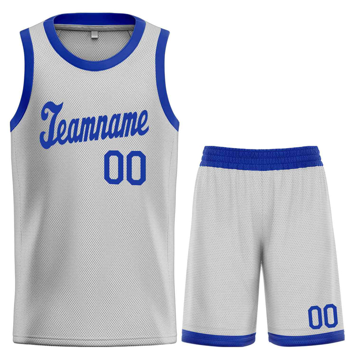 Custom Gray Royal Classic Sets Sports Uniform Basketball Jersey