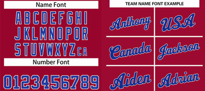 Custom Maroon Royal-White Classic Sets Sports Uniform Basketball Jersey