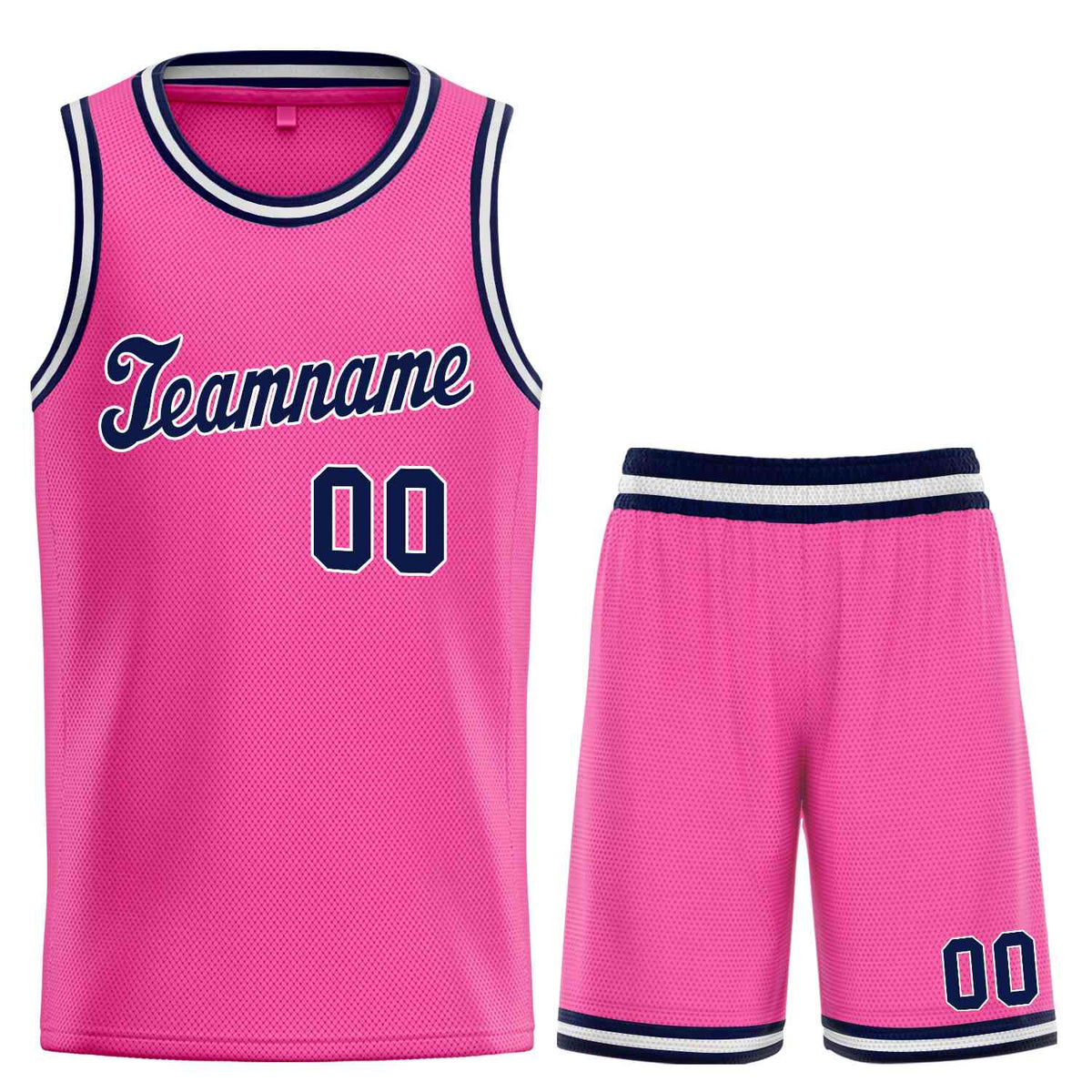 Custom Pink Navy-White Classic Sets Sports Uniform Basketball Jersey