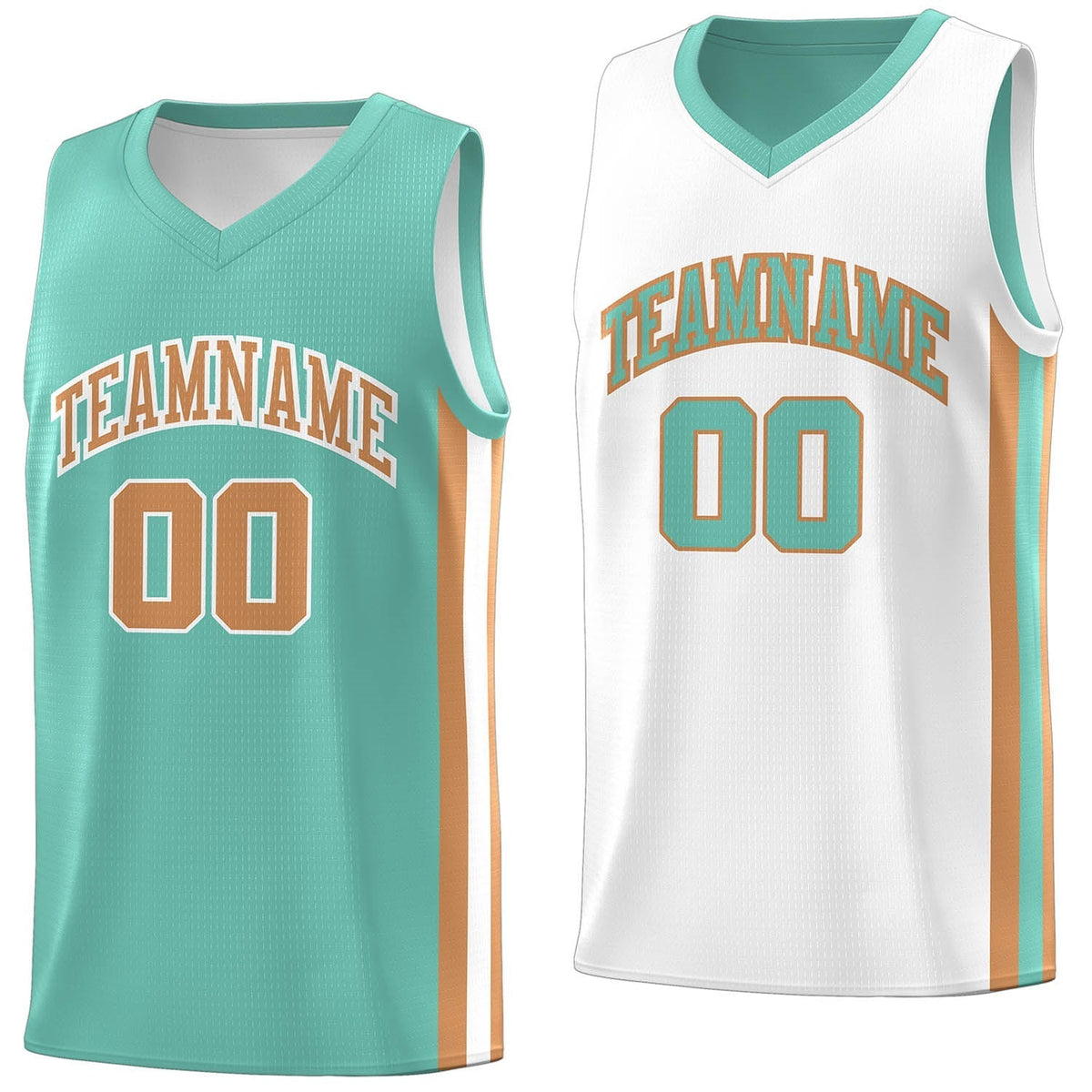 Custom Light Green White Double Side Tops Basketball Jersey