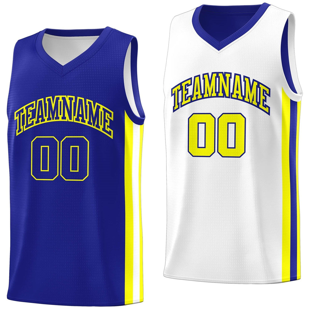 Custom Royal White Double Side Tops Basketball Jersey