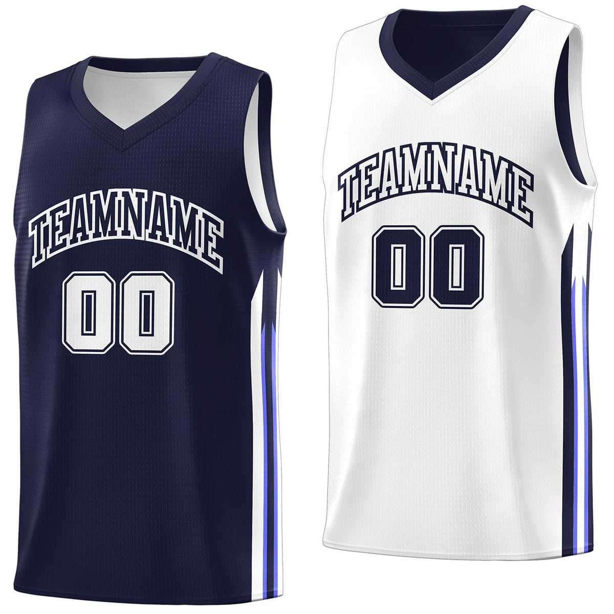 Custom Navy White Double Side Tops Men Training Basketball Jersey